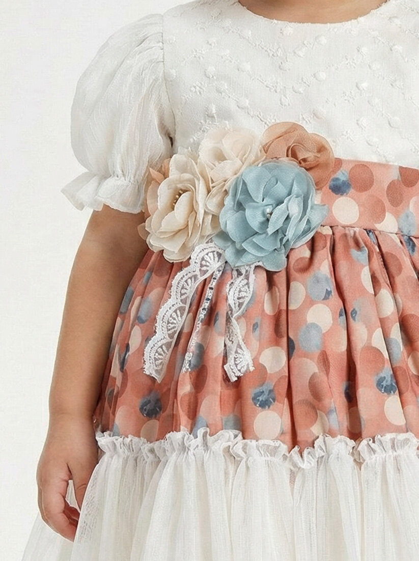 فستان بناتي من عمر 6 أشهر إلى 3 سنوات 2313 Kelb14169 بني - 4