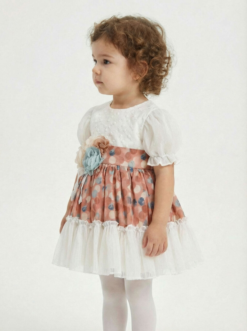 فستان بناتي من عمر 6 أشهر إلى 3 سنوات 2313 Kelb14169 بني - 2