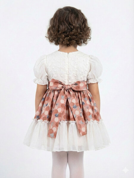 فستان بناتي من عمر 6 أشهر إلى 3 سنوات 2313 Kelb14169 بني - 3