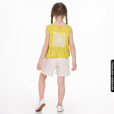 Kız Brodeli Bluz 4-8 Yaş 34558 Kblz09051 Yeşil - 5