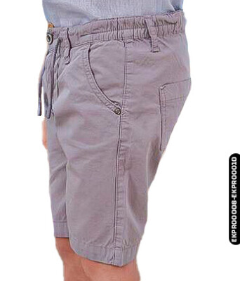 Erkek Çocuk Pamuklu Beli Lastikli Kordonlu Regular Bermuda Şort 4-8 Yaş 379789 Ekpr00008 Gri - 3