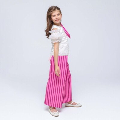 Kız Etek Takım 6-14 Yaş 6445 Beyaz - Pembe - 4