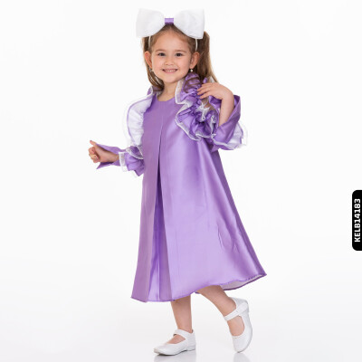 فستان بناتي من عمر سنتين إلى ١٠ سنوات 6338 Kelb14183 بنفسجي - 2