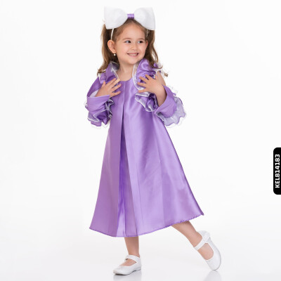 فستان بناتي من عمر سنتين إلى ١٠ سنوات 6338 Kelb14183 بنفسجي - 3