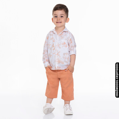 Erkek Bebek Şort 1-3 Yaş 2212 Ebşrt0001 Somon - xo kids