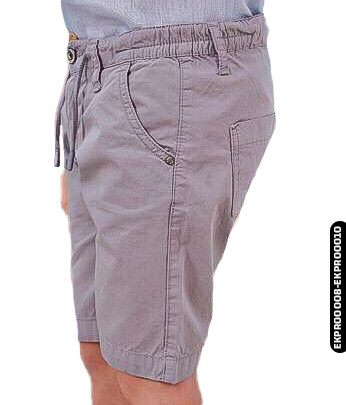 Erkek Çocuk Pamuklu Beli Lastikli Kordonlu Regular Bermuda Şort 4-8 Yaş 379789 Ekpr00008 Gri - 5