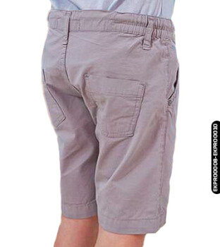 Erkek Çocuk Pamuklu Beli Lastikli Kordonlu Regular Bermuda Şort 4-8 Yaş 379789 Ekpr00008 Gri - 6