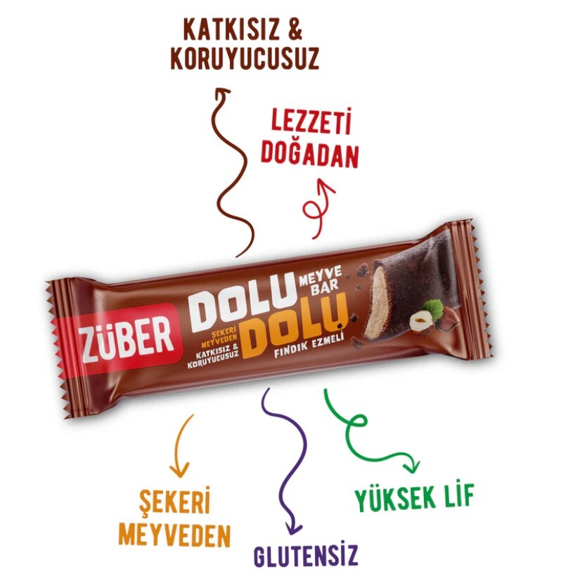Züber Dolu Dolu Fındık Ezme Meyve Bar 30 Gr - 3
