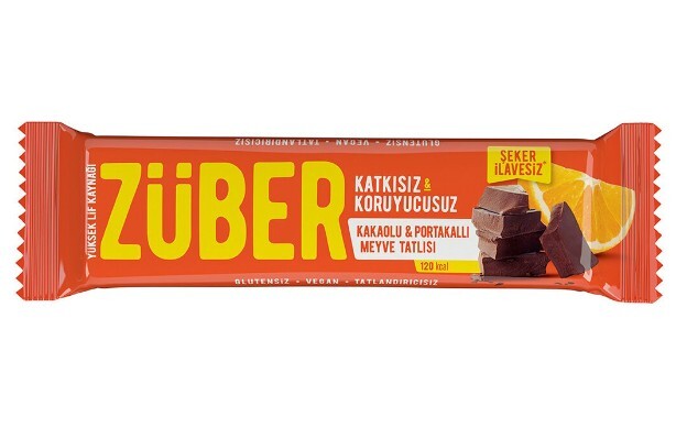Züber Meyve Barı 40 Gr Kakaolu ve Portakallı - 1