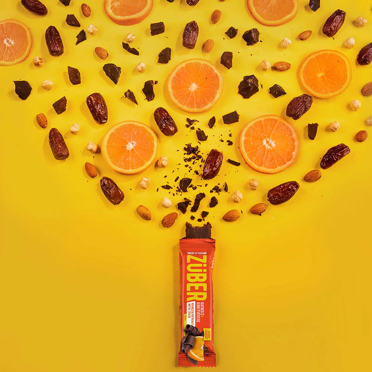 Züber Meyve Barı 40 Gr Kakaolu ve Portakallı - 2