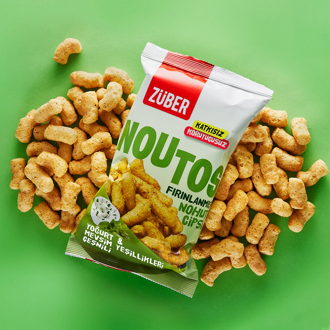 Züber Noutos Fırın Nohut Cipsi 55 Gr Yoğurt ve Mevsim Yeşillikleri - 3