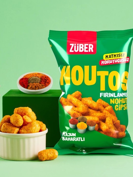 Züber Noutos Fırın Nohut Cipsi 55 Gr Kajun Baharatlı - 1