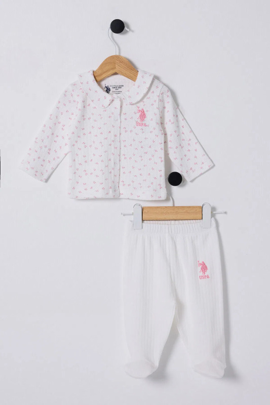 U.S Polo Bebek 2'Li Takım USB2433 Beyaz-Pembe - 1