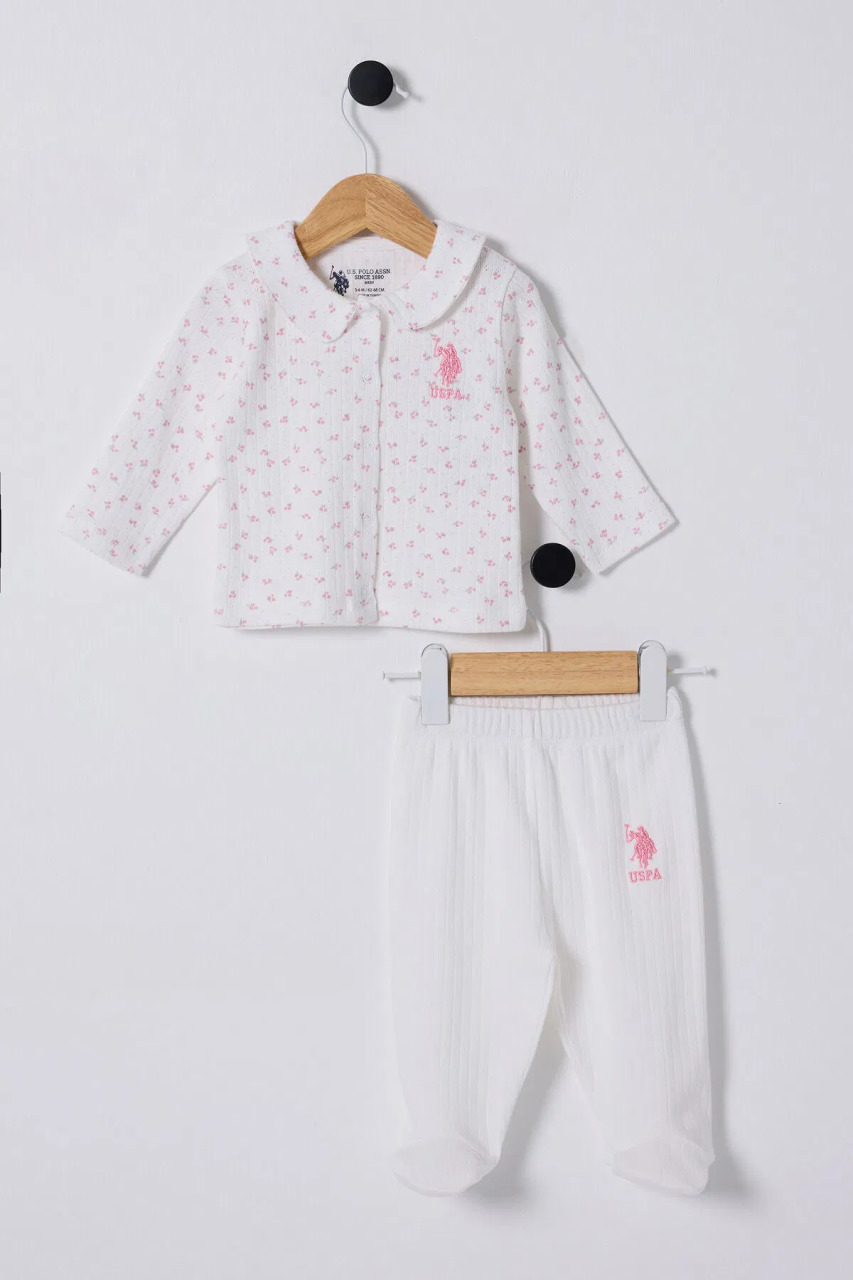 U.S Polo Bebek 2'Li Takım USB2433 Beyaz-Pembe - 1