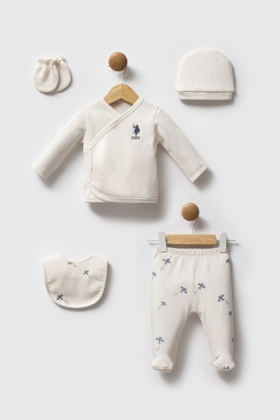 مجموعة مخرج مستشفى جمعية بولو الأمريكية، مكونة من 5 قطع، USB2603، لون بيج - U.S.Polo