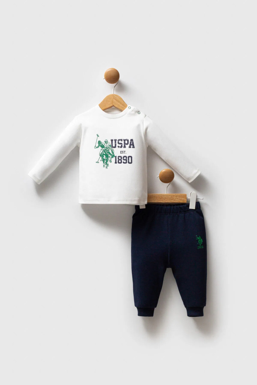 مجموعة يو إس بولو أسن المكونة من 3 قطع USB2553 باللون الأزرق الداكن والأخضر - 2