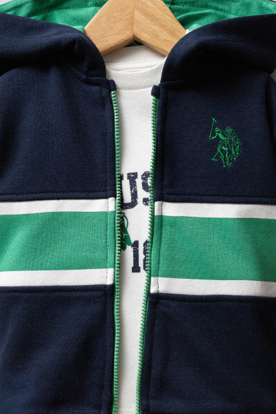 مجموعة يو إس بولو أسن المكونة من 3 قطع USB2553 باللون الأزرق الداكن والأخضر - 3