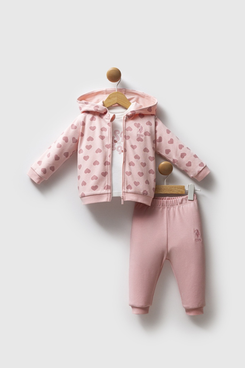 مجموعة يو إس بولو أسن المكونة من 3 قطع USB2712 وردي فاتح - 1