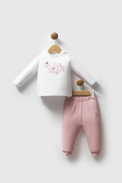 مجموعة يو إس بولو أسن المكونة من 3 قطع USB2712 وردي فاتح - 2