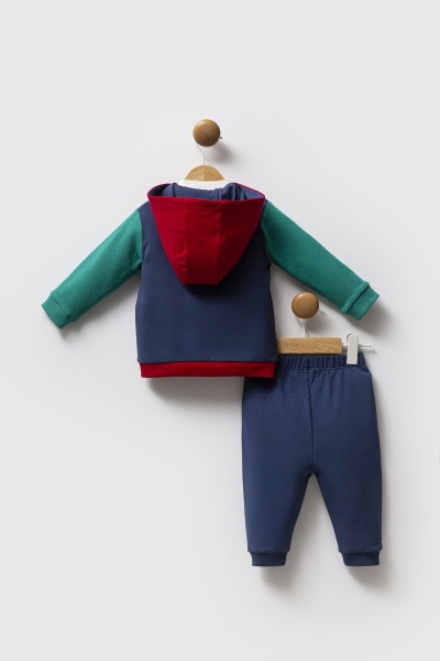 مجموعة يو إس بولو أسن المكونة من 3 قطع USB2574 باللون الأخضر النيلي - 4