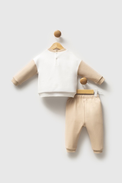 مجموعة يو إس بولو أسن من قطعتين USB2548 أبيض-بيج - 4