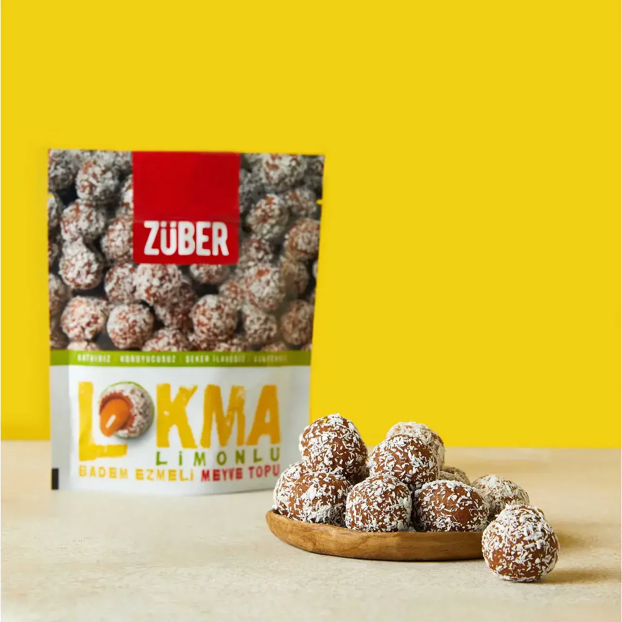 Züber Lokma Meyve Topu 96 Gr Limonlu Badem Ezmeli - 3