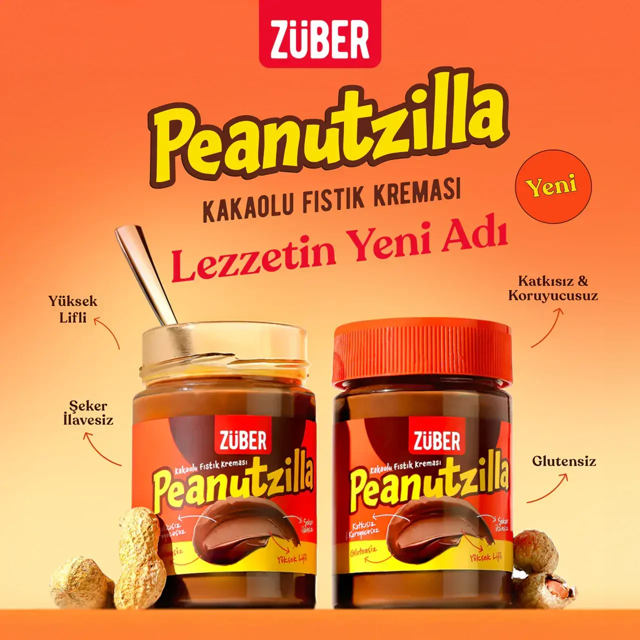Züber Peanutzilla Kakaolu Fıstık Ezmesi 315 Gr - 2